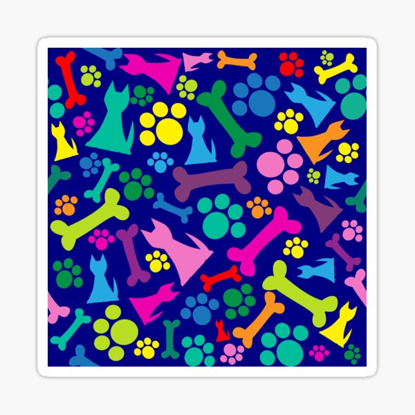 Item preview, Dog and bone print in blue designed and sold by Fluffpotsdesign.
