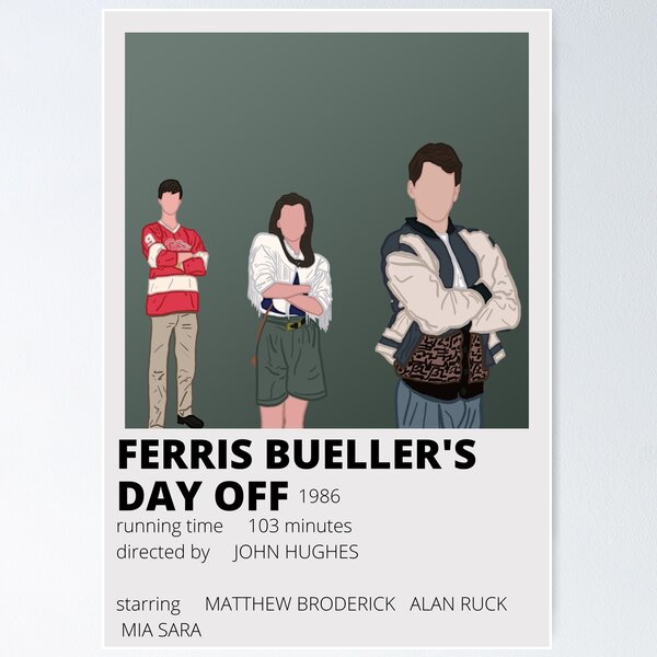 Artikel-Vorschau von minimalistisches Plakat von Ferris Bueller, designt und verkauft von bella-correa.
