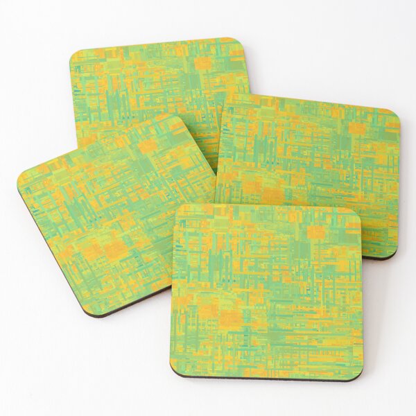 Item preview, Green-Orange-Gold Themed Pattern with Random Shapes designed and sold by Lyle Hatch.