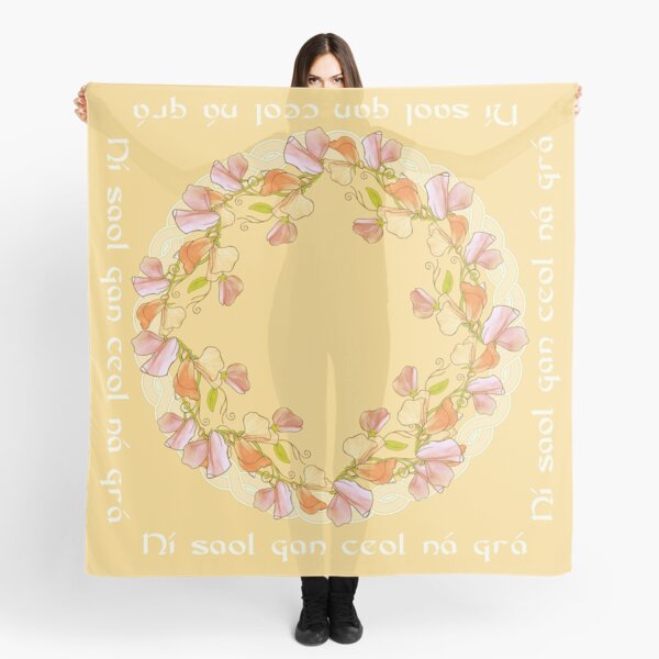 Gaelic Quote - There is no life without music or love ~ Scarf