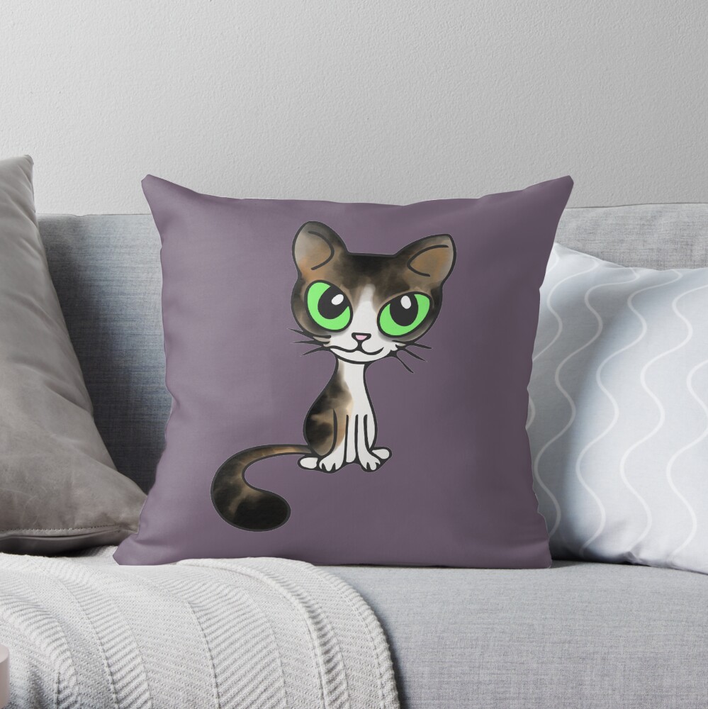 Tabby Kitty Throw Pillow
