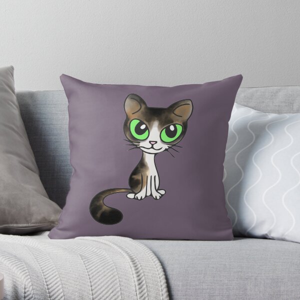 Tabby Kitty Throw Pillow