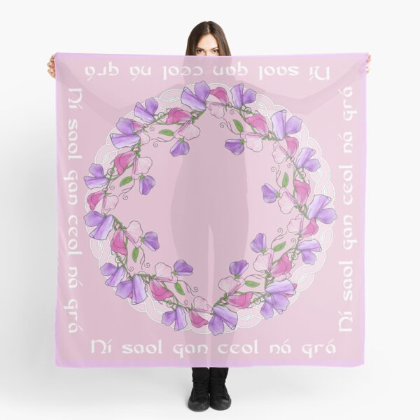 Gaelic Quote - There is no life without music or love ~ Scarf