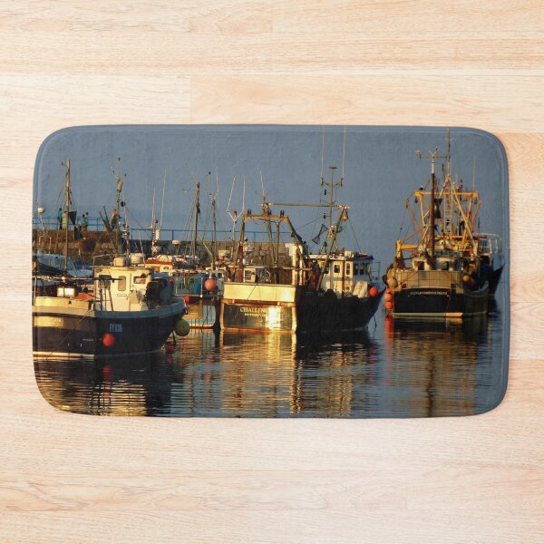 Item preview, Fishing boats in a harbour at sunset designed and sold by PPFImages.