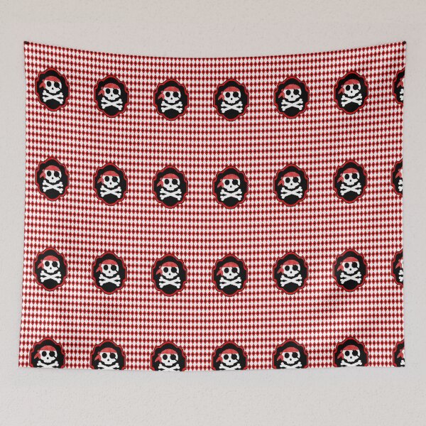 Artikelvorschau, Jaunty Pirate Skull and Crossbones Red White Black entworfen und verkauft von Pixelchicken.