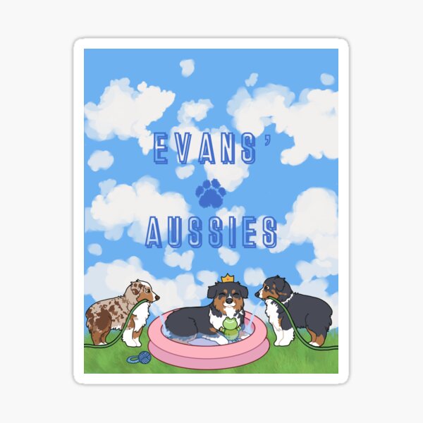 Item preview, Copy of Evans Aussies filling up the pool designed and sold by Ivy Fox Illustration.