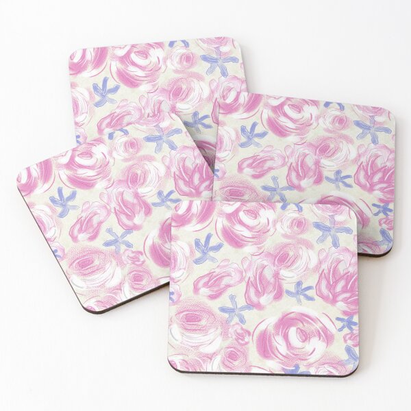 Item preview, Pink and Purple Floral Roses and Clematis Pattern designed and sold by Clare Walker.
