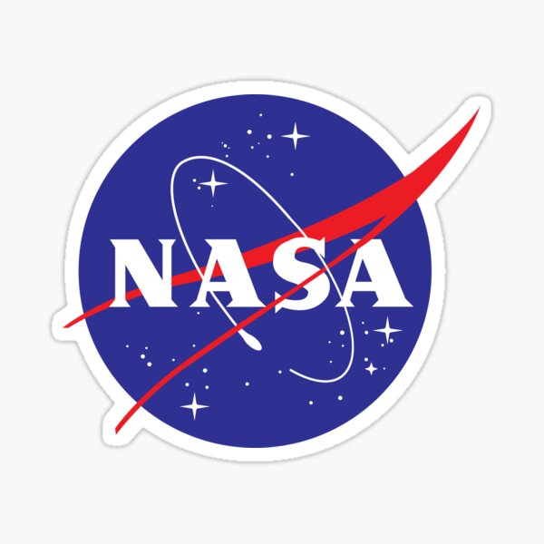 nasa retro blue sticker by designolo redbubble