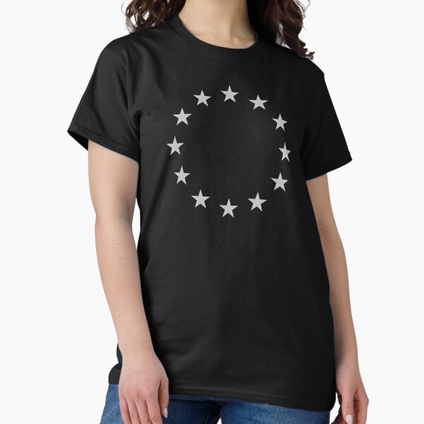 Aperçu de l'œuvre Europe L'UE étoiles drapeau européen en argent Brexit créée et vendue par GeogDesigns.