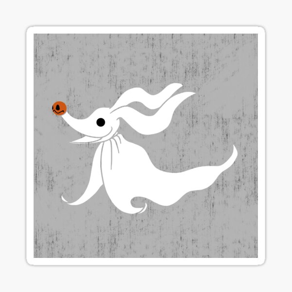 Zero - Nightmare Before Christmas, Skellington, Pumpkin King, White, Grin, Evil, Halloween, Christmas, Finkelstein, Dog, Ghost, Nose Sticker