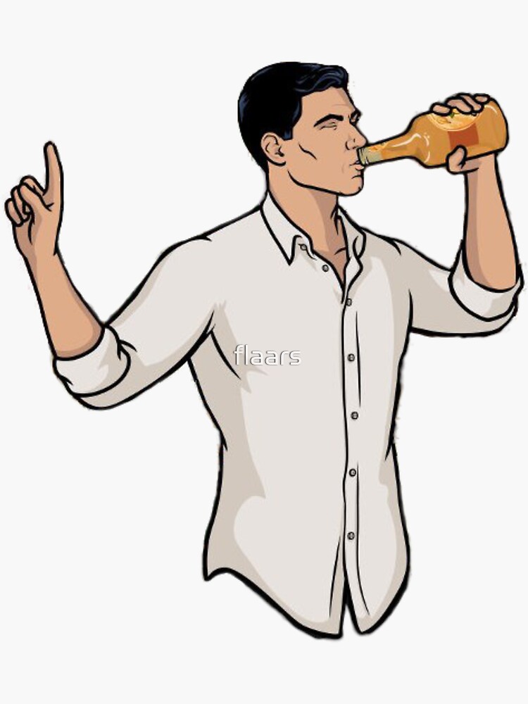 "Archer drinking" Sticker for Sale by flaars Redbubble