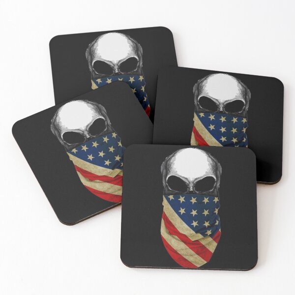 Item preview, skull, skull art, usa, flag decor, designed and sold by Collagedream.