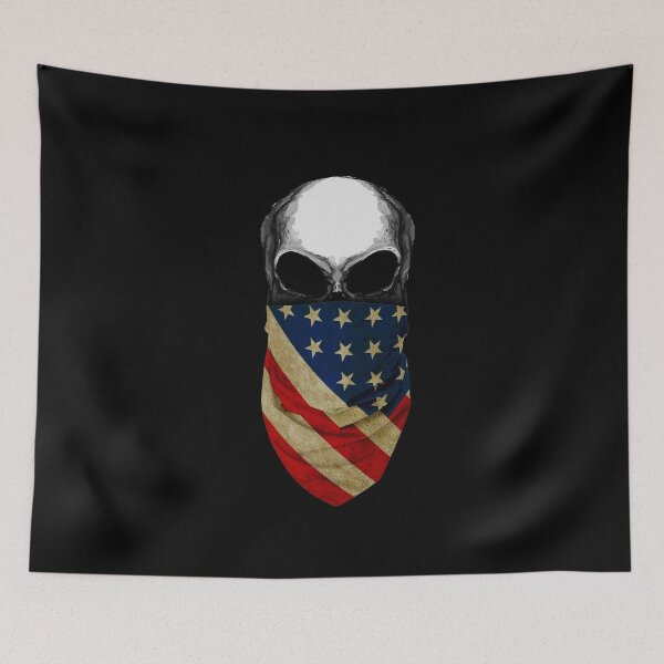 Item preview, skull, skull art, usa, flag decor, designed and sold by Collagedream.