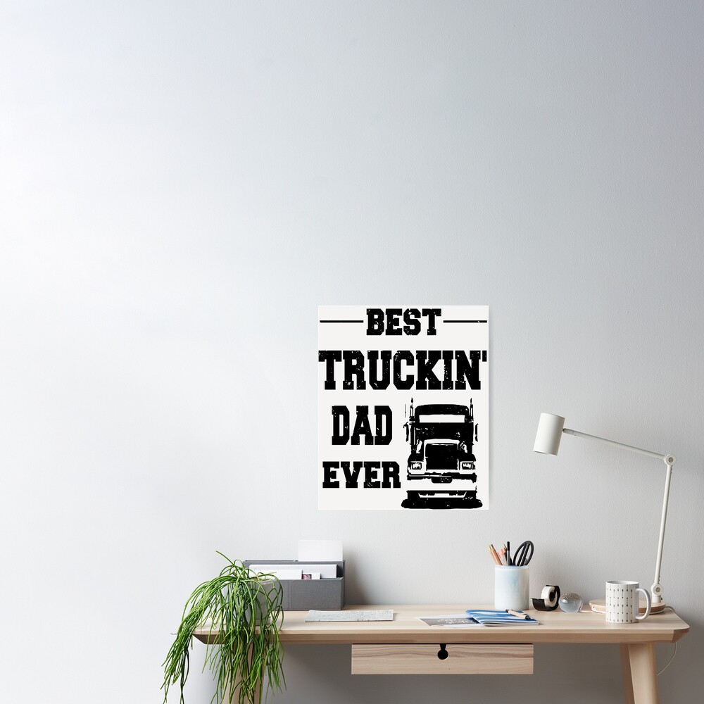 Truck Driver Gifts & Accessories Driver Papa Dad Father-Funny Big Trucking  Trucker Throw Pillow, 16x16, Multicolor