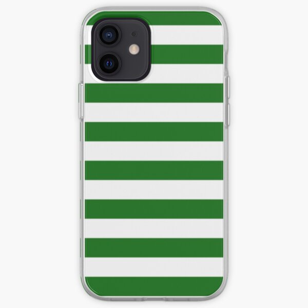 Green and White Hoops Banded Design iPhone Soft Case