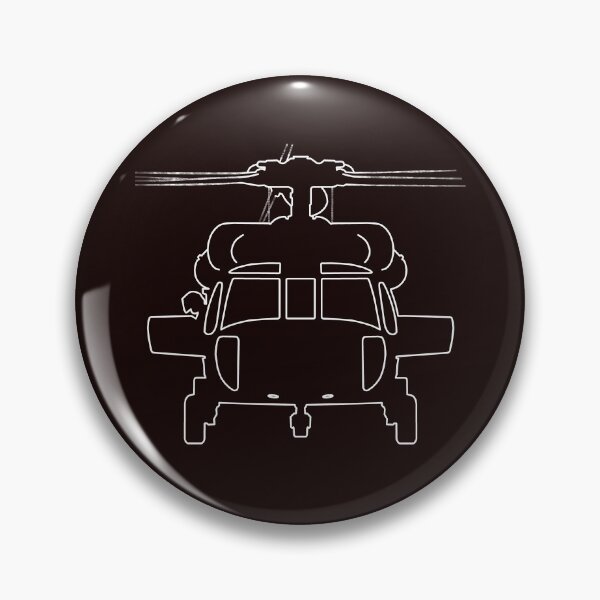 Item preview, Black Hawk helicopter outline graphic (white)  designed and sold by soitwouldseem.
