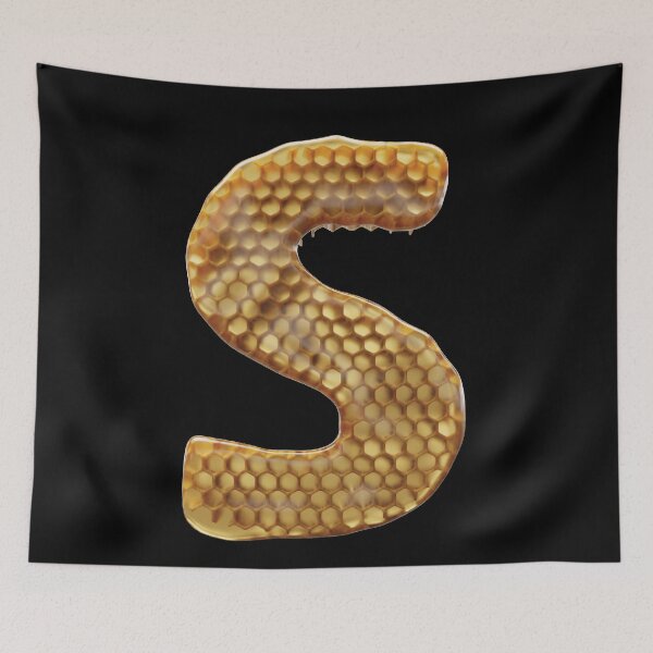Item preview, S Letter 3d Honey Alphabet Font designed and sold by HelloFromAja.
