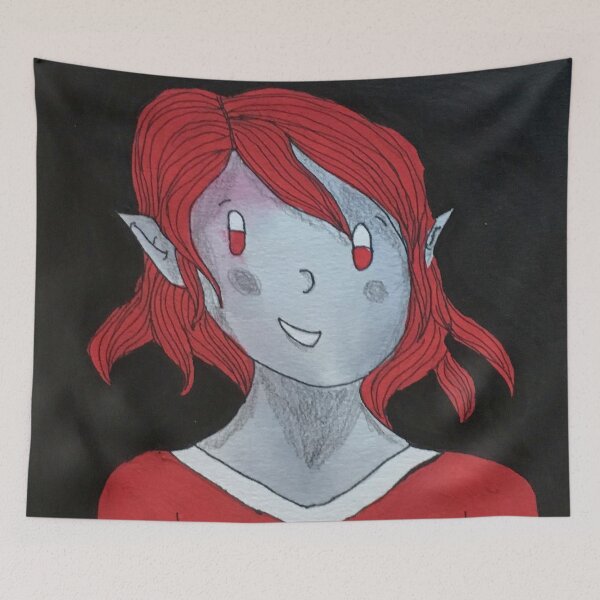 Item preview, Acrylic Gouache Dark Elf Character Design designed and sold by Thedisc0panda.