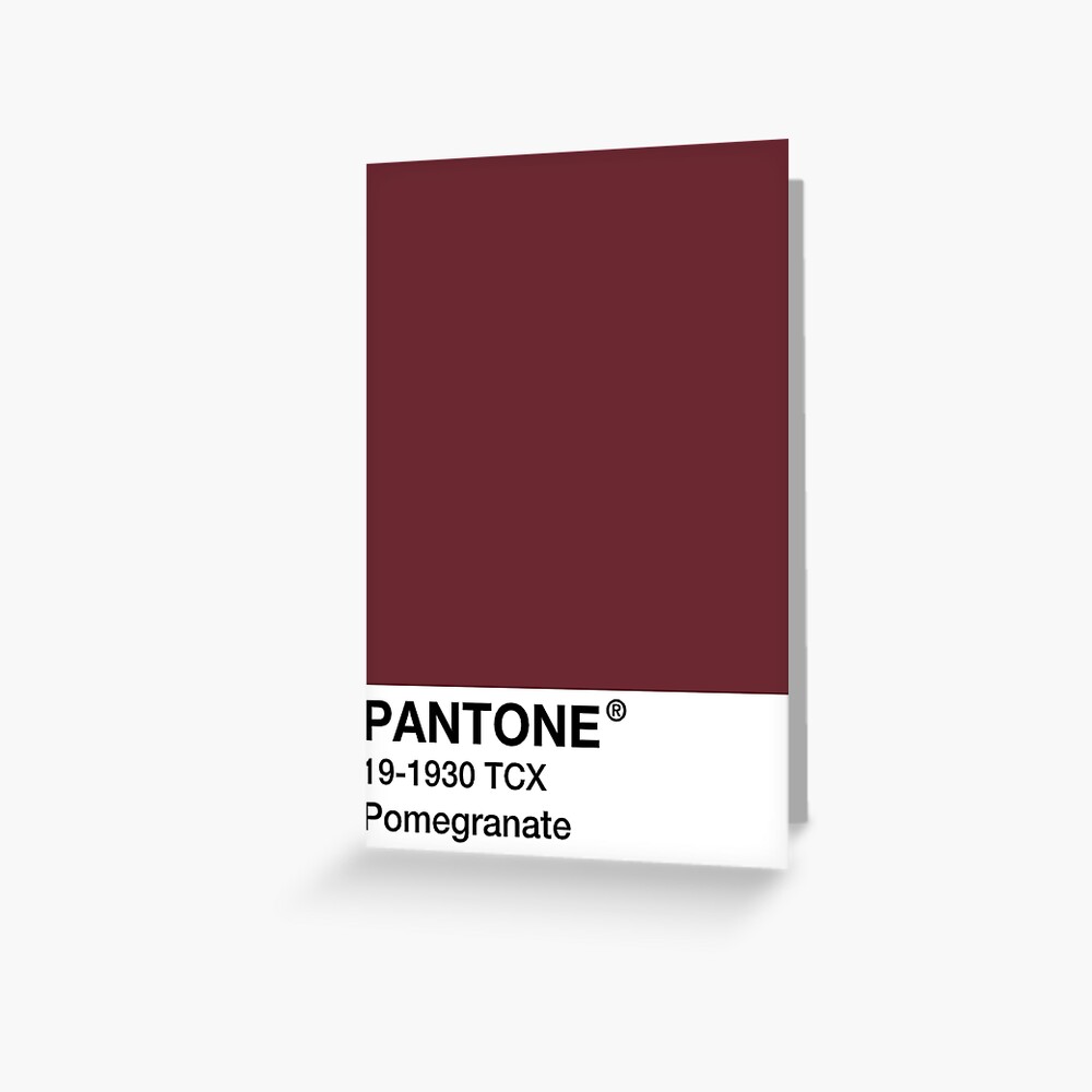 Pantone Pomegranate Red Maroon Greeting Card By Mushroom Gorge Redbubble
