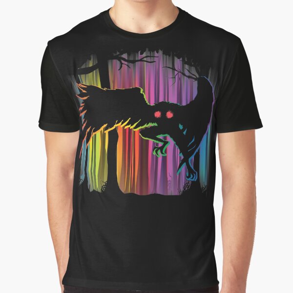 Item preview, Mothman Rainbow Aurora Forest - Unique Equality Cryptid Gift designed and sold by NatIntrovertSoc.