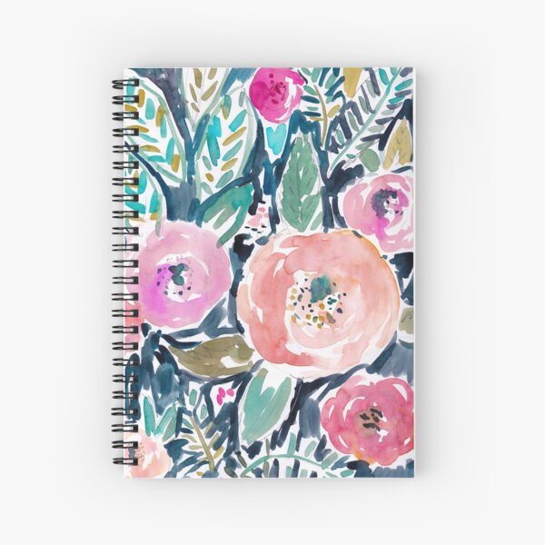 Gardens of Capitola Watercolor Floral Spiral Notebook