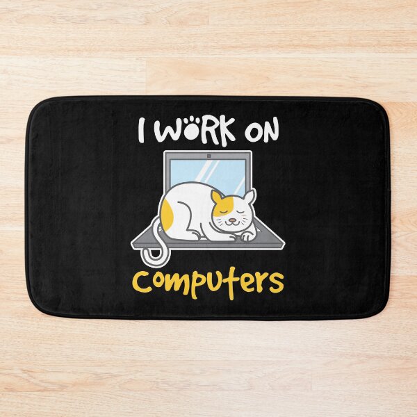 Item preview, I Work On Computers Funny Cat Humor Programmer Gift designed and sold by haselshirt.