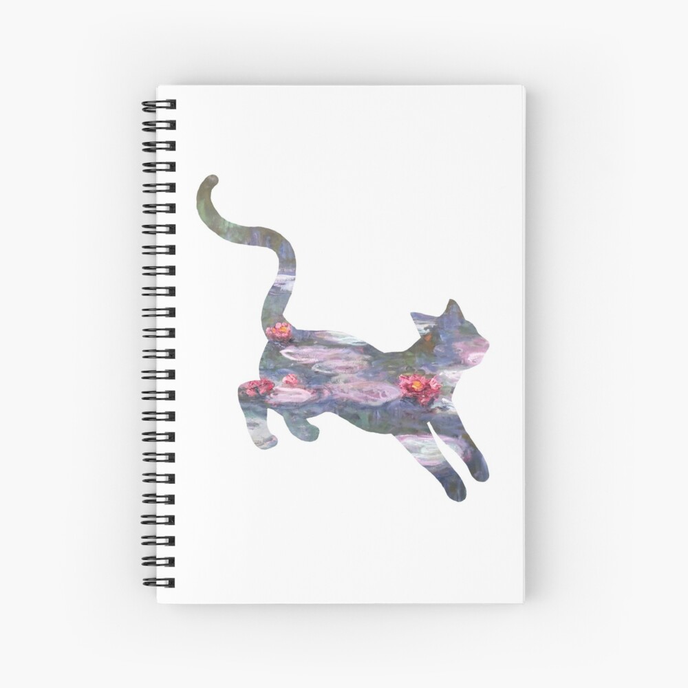 Waterlily Monet Cat Spiral Notebook