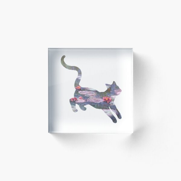 Waterlily Monet Cat Acrylic Block