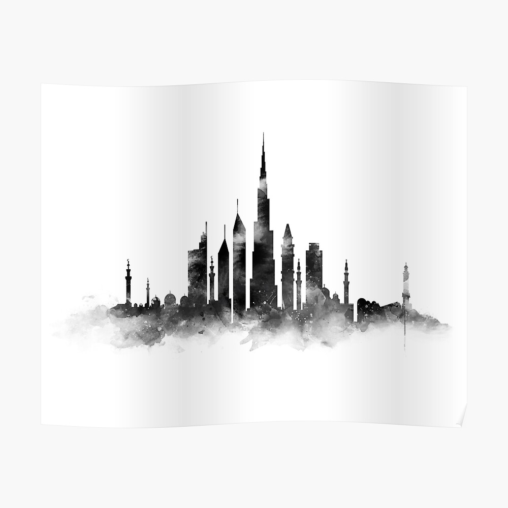 Dubai Skyline Maske Von Monnprint Redbubble