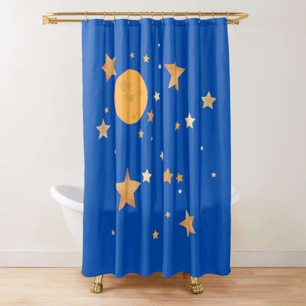 "The Moon and Stars" Shower Curtain for Sale by HermanTheHymer Redbubble