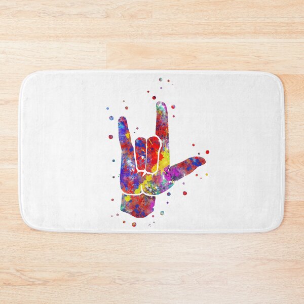 Item preview, I love you ASL sign language, watercolor sign language,  I love you American Sign Language designed and sold by Rosaliartbook.