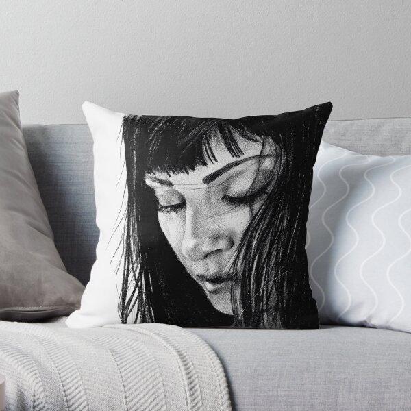 drawing of Najwa Nimri Throw Pillow