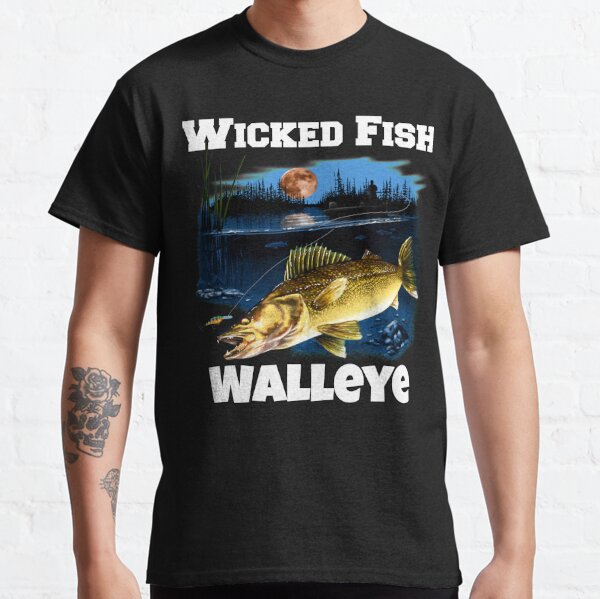 Wicked Fish Walleye Fishing T-shirt by , Military Green