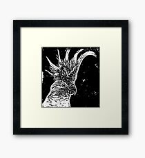 Cockatoo - lino cut print Framed Print