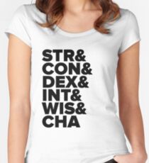 D&D Characteristics Abbreviated Women's Fitted Scoop T-Shirt