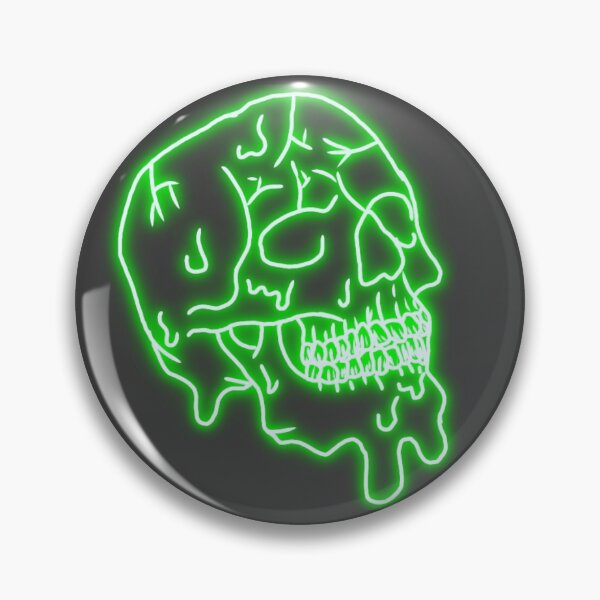 Item preview, green melting neon light skulls designed and sold by lmnopcreations.