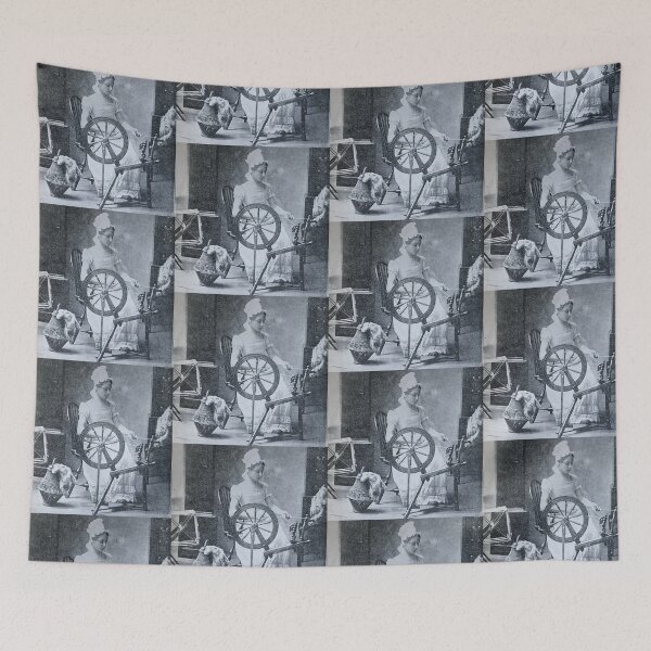 Item preview, Spinning wheel, 19th century, black and white antique history designed and sold by djrunnels.