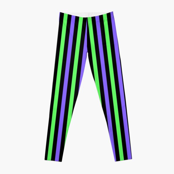 Bright Green and White Vertical Stripes Leggings for Sale by ColorPatterns