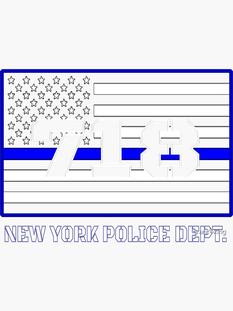 area-code-718-new-york-police-department-thin-blue-line-flag-print