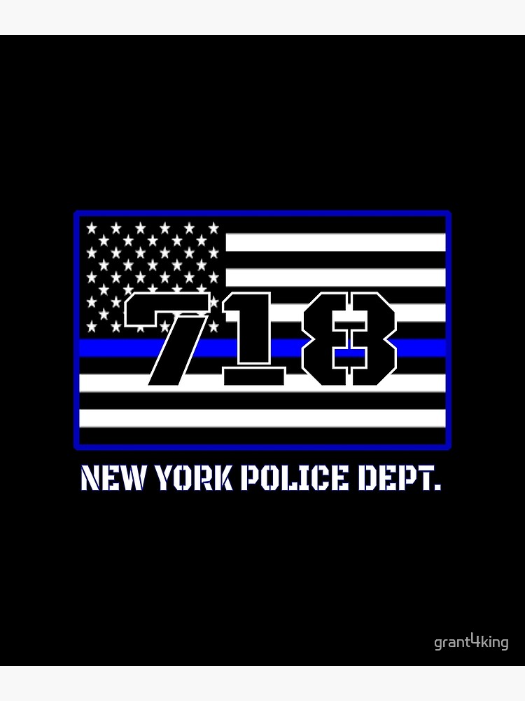 area-code-718-new-york-police-department-thin-blue-line-flag-print