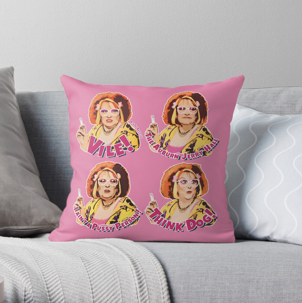Linda La Hughes (Nipple Pink) Throw Pillow