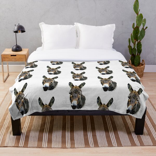 Donkey Throw Blankets | Redbubble