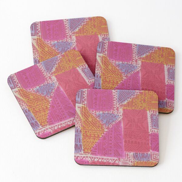 Item preview, Geometric Batik in Pinks, Corals and Reds designed and sold by Leslie Rogers Todder.