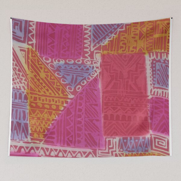 Item preview, Geometric Batik in Pinks, Corals and Reds designed and sold by Leslie Rogers Todder.