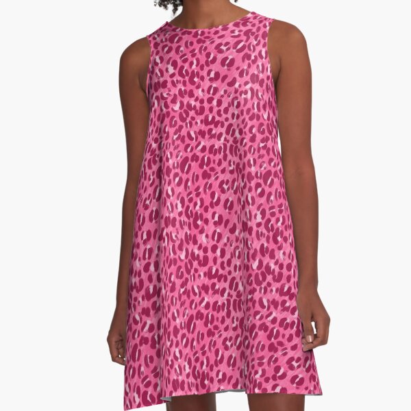 Pink Leopard A-Line Dress