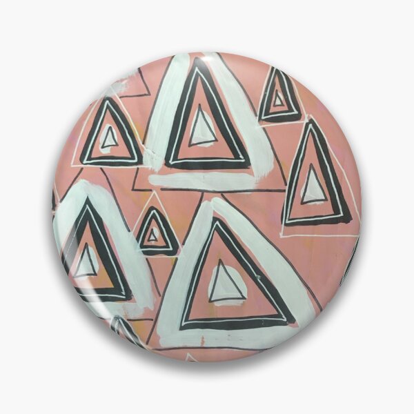 Item preview, Abstract Pink, Black, and White Triangle Painting designed and sold by lylaedwards.