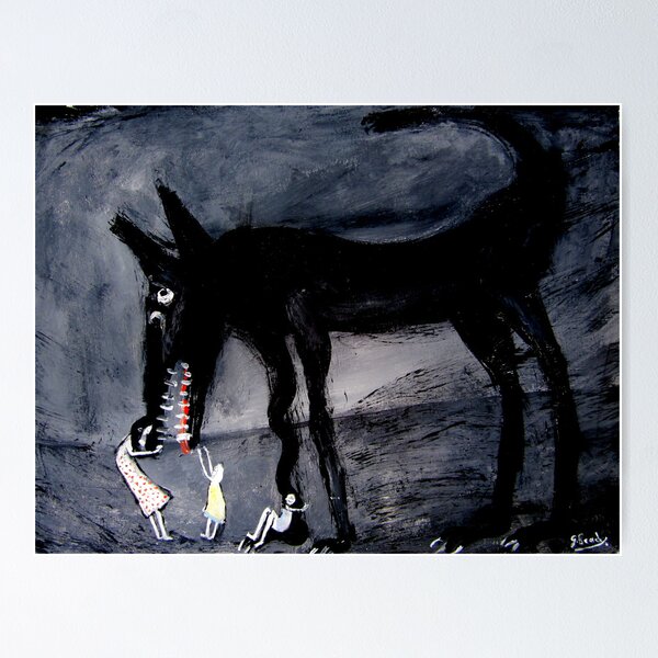 children with the black dog Poster