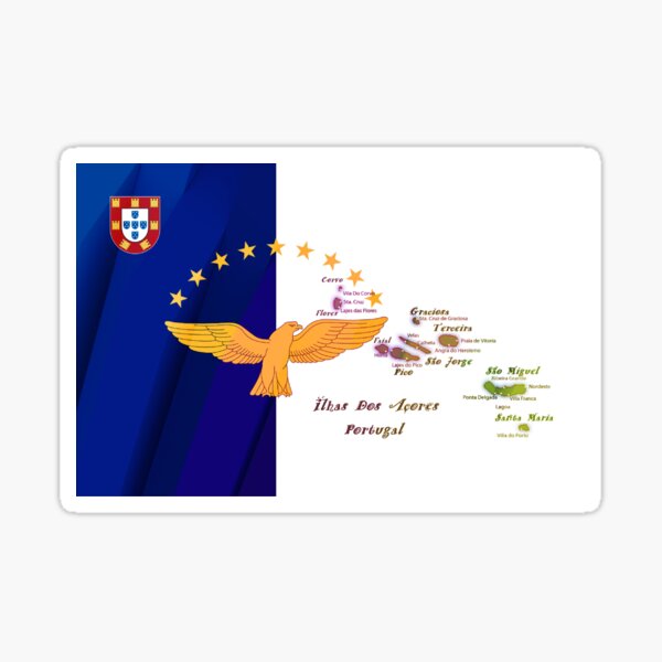 Art du drapeau des îles des Açores Sticker