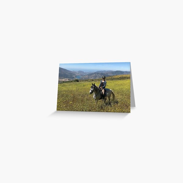 Zara and the yellow flower meadow Greeting Card
