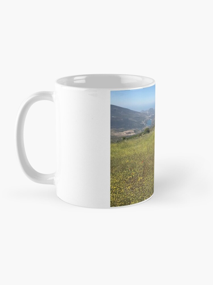 Alternate view of Zara and the yellow flower meadow Coffee Mug
